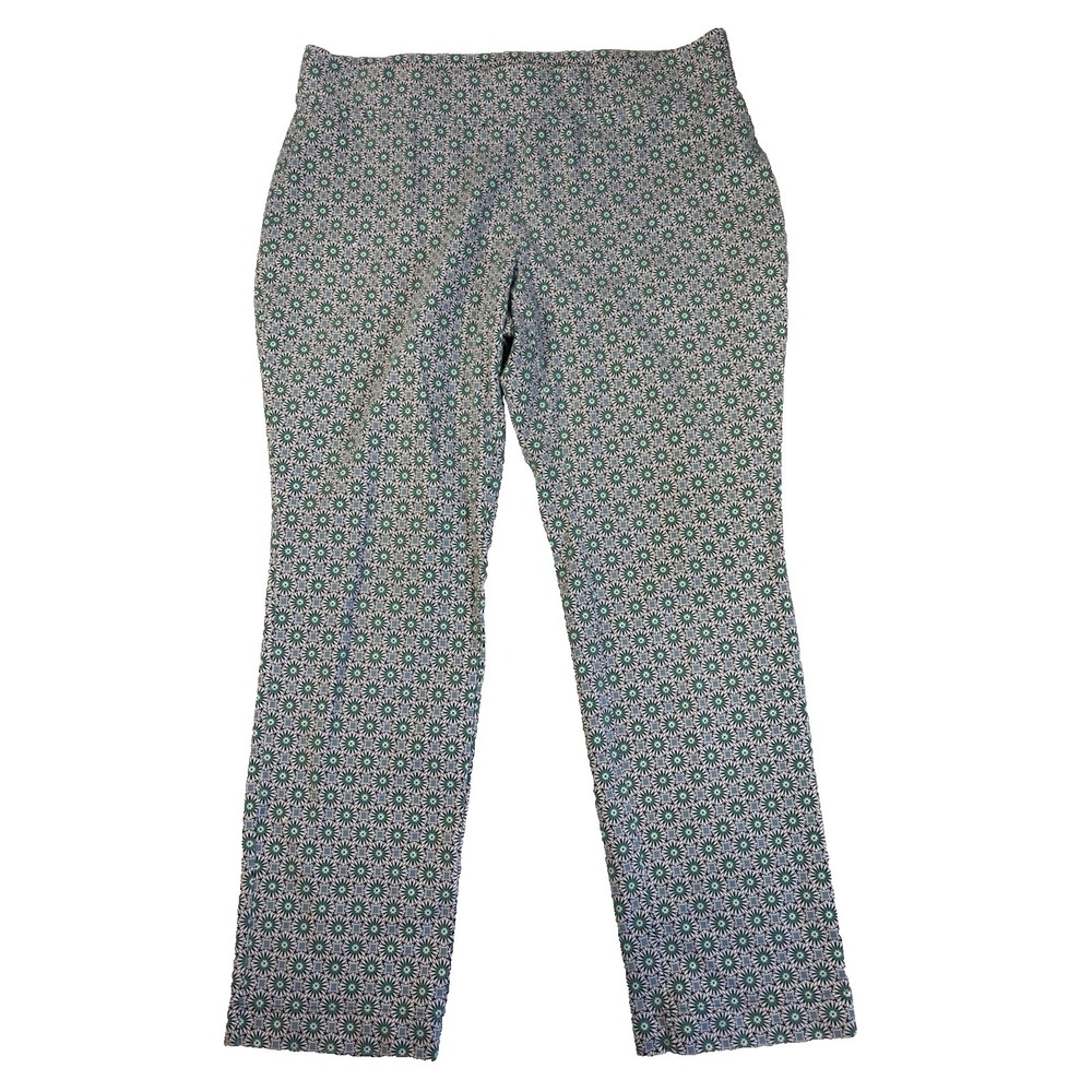 Lands End Women's XL 18 Starfish Slim Leg Cotton‎ Ankle Pants Resort Travel BOHO